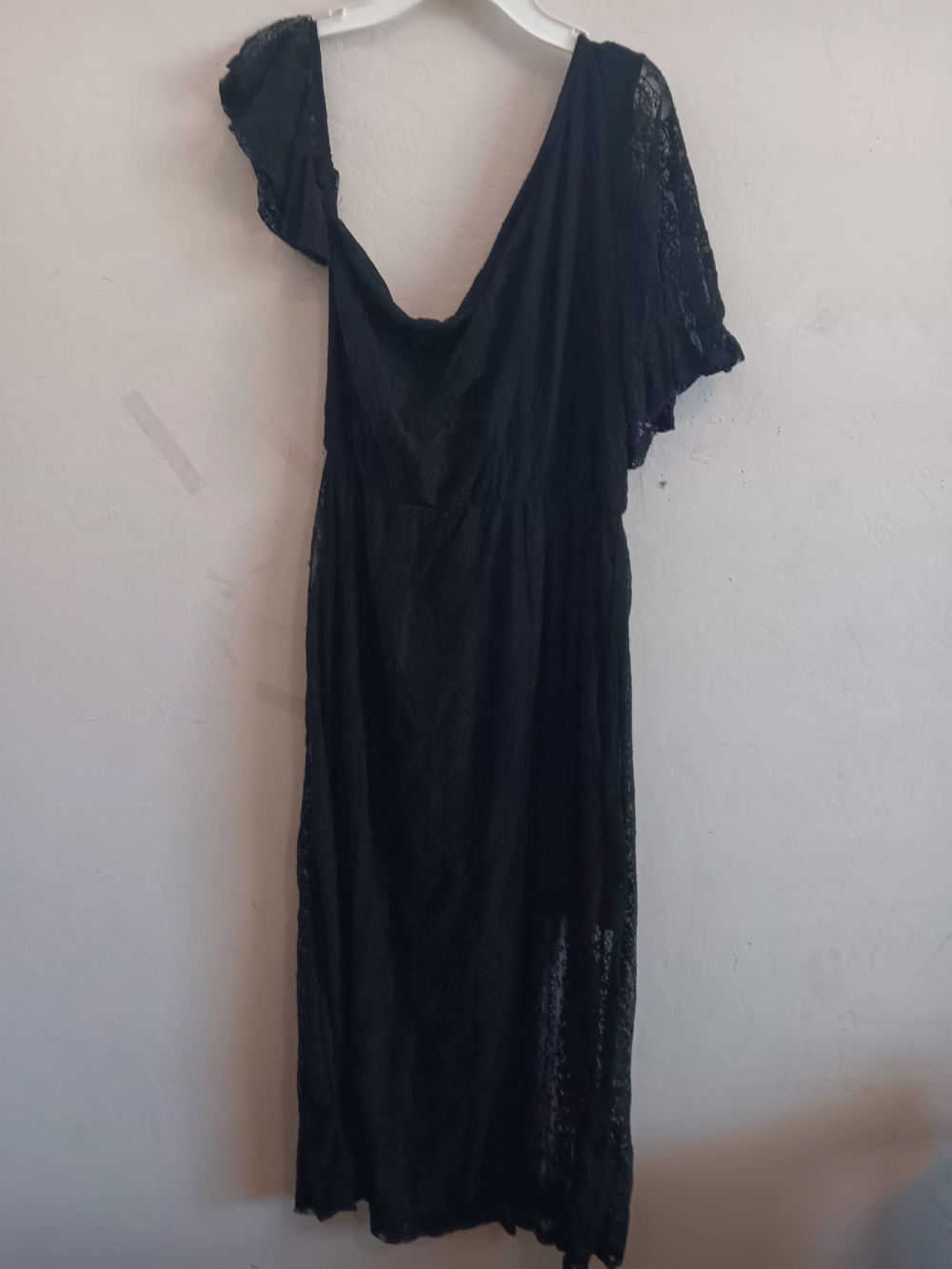 Le Kate Dress, Women's Size Large Black Lace Gothic Off Shoulder Cottagecore